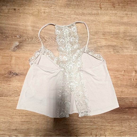 NWT-Nude Blush Lace T back Crop Tank top Womans S - Picture 5 of 7